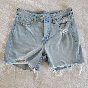 Old Navy High Rise OG Straight Cut Off Shorts 6 Light Wash